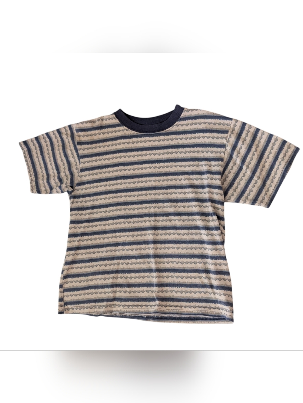 90s Vintage Basic Editions Youth All Over Striped Geometric Print Top Size 10/12